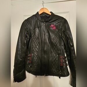Black Quilted Leather Harley Davidson Leather Jacket